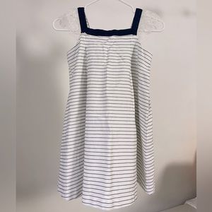 Preppy Jacadi Black and White Striped Dress Girls